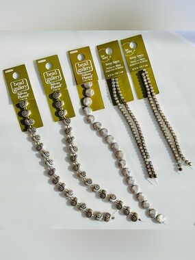 NWT | Bead Lot | Silver Plated & Shell Mix | Neutral Tones | Mixed Sizes